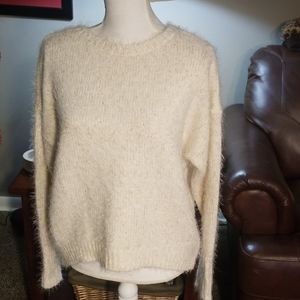 Cream V-back sweater